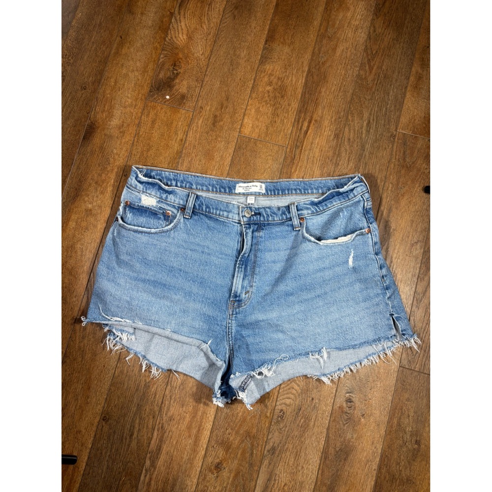 Abercrombie & Fitch Light Blue Distressed Denim Jean Shorts